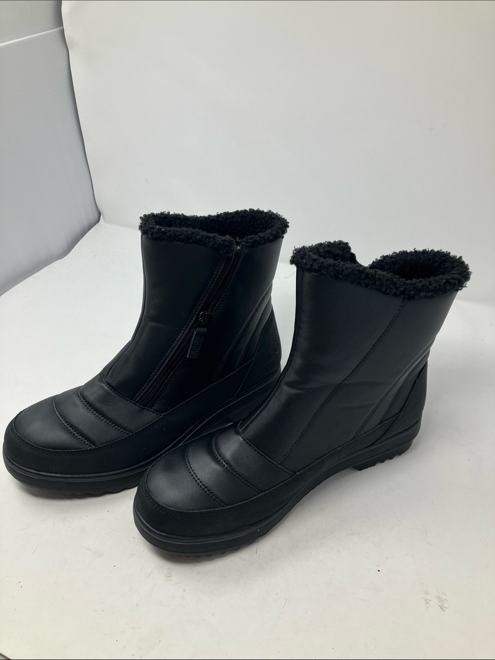 JBU Jambu Snowbound Black Faux Fur Side Zip Winter Snow Boots Size 8.5M
